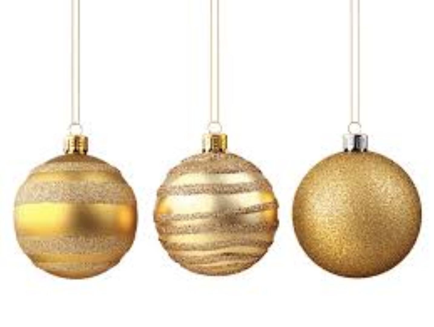 20CM GLITTER CHRISTMAS ORNAMENTS GOLD 8PCS/SET